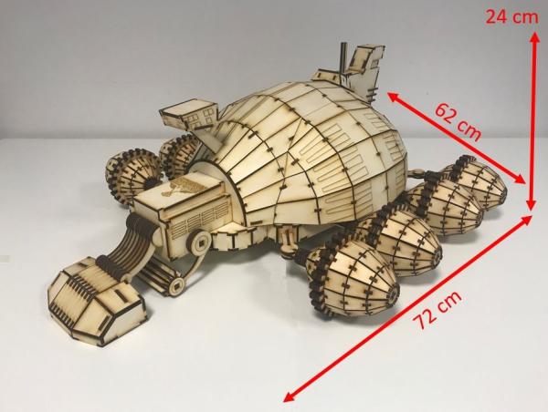 DUNE Harvester - 3D Modell aus Holz - Abmessungen